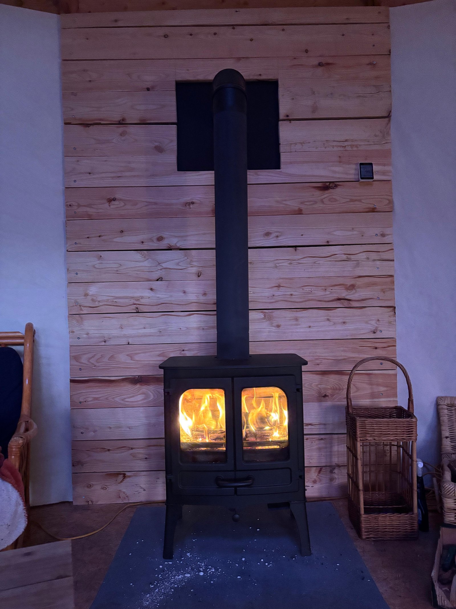 Wood stove inside Premashala